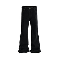 Stretch Baggy Black Flared Jeans — vista frontale