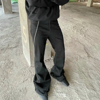 Stretch Baggy Black Flared Jeans — vista posteriore