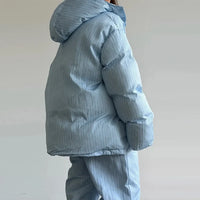 Striped Cotton Coat Trouser Suit Sets — dettaglio del tessuto