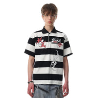 Striped Graphic Short Sleeve Polo Shirt — dettaglio