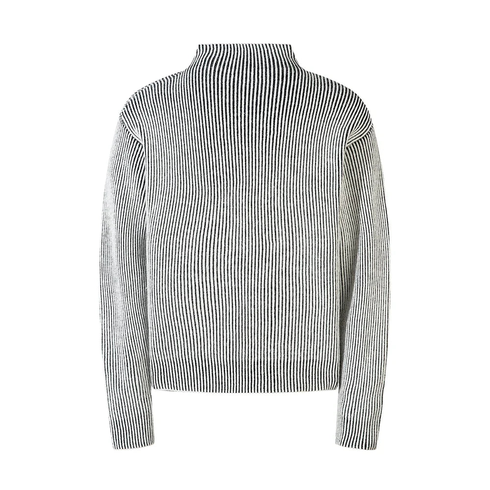 Striped High Neck Knitted Sweater — in alternativa
