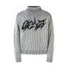 Y2K Striped High Neck Knitted Sweater