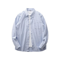 Striped Long Sleeve Button Down Shirt — vista posteriore