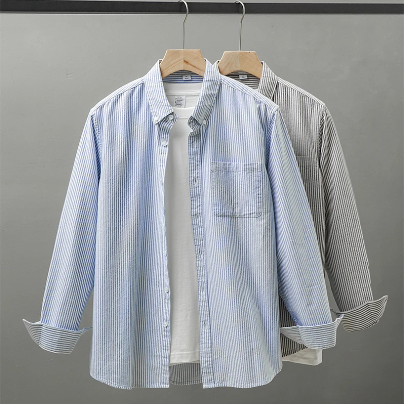 Striped Long Sleeve Button Down Shirt — dettaglio