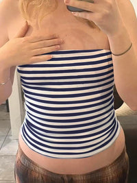Striped Strapless Bandeau Tube Top — vista laterale