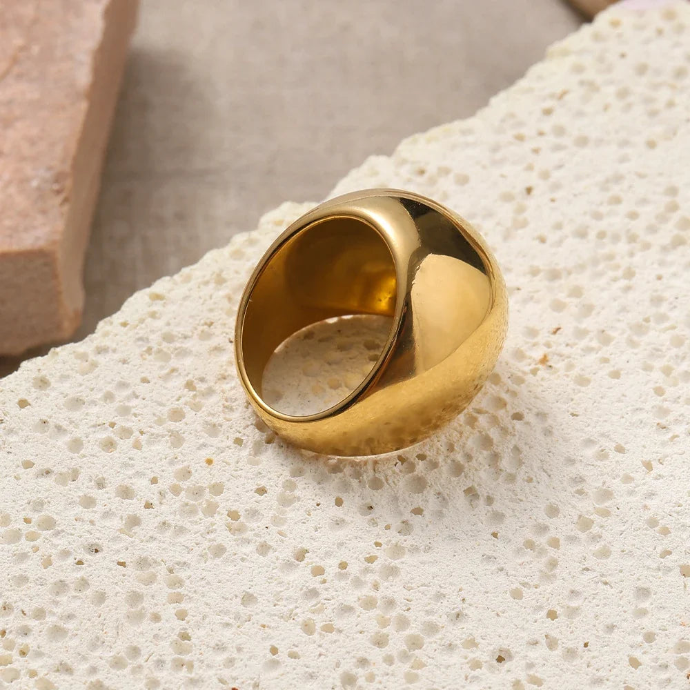 Style Chunky Aesthetic Dome Ring — vista laterale