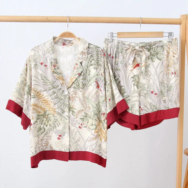 Summer Collared Two Piece Pyjamas — vista frontale