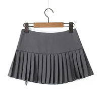 Summer Preppy Pleated Mini Skirt — vista frontale