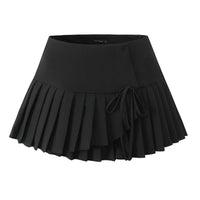 Summer Preppy Pleated Mini Skirt — vista frontale