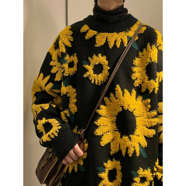 Y2K Sunflower Knitted Sweater