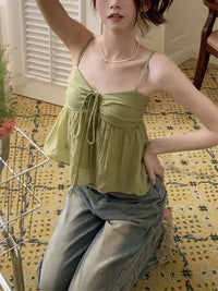 Sweet Babydoll Flowy Ruffle Crop Top — dettaglio della stampa