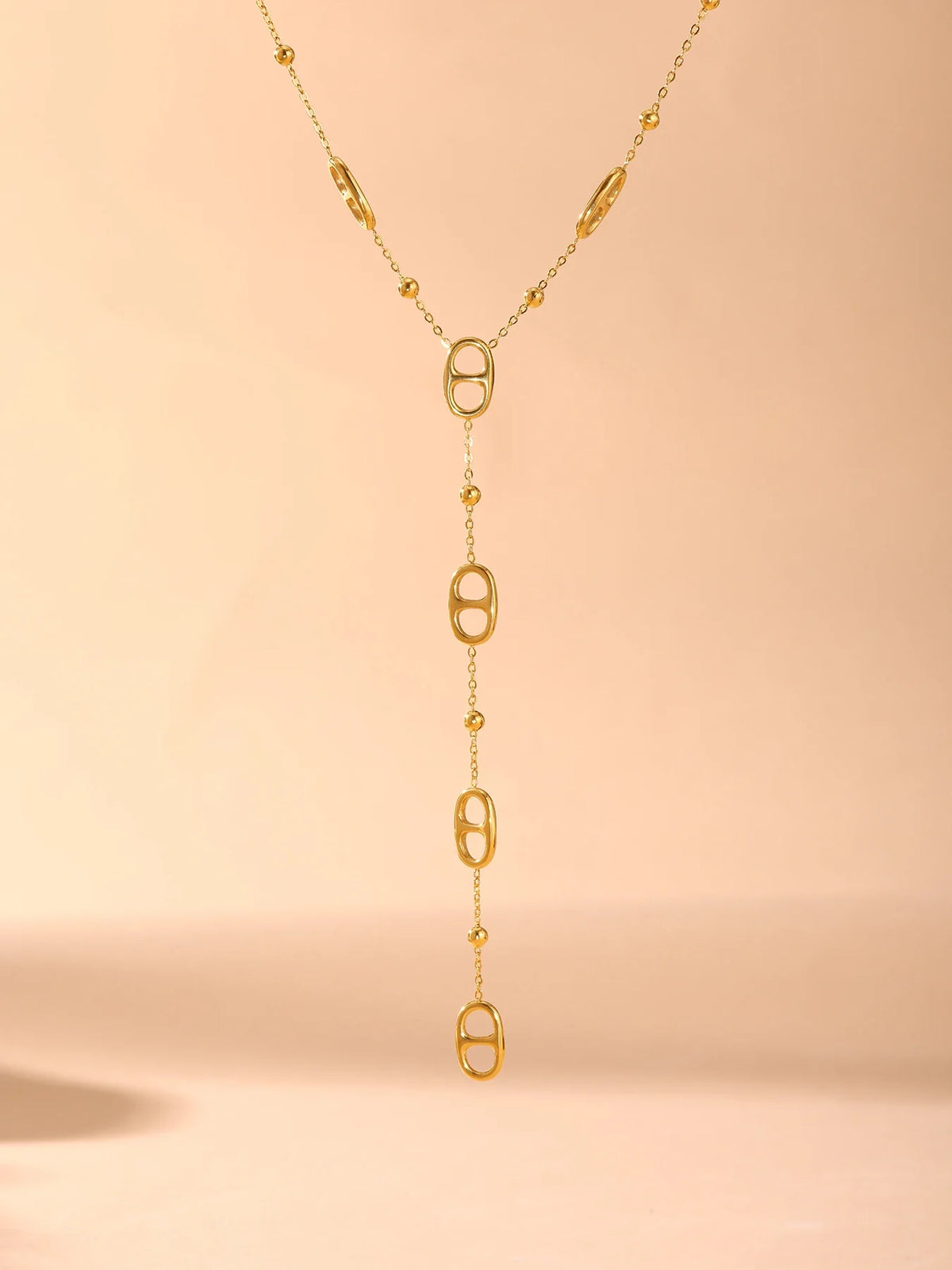 Tab Long Chain Necklace — vista frontale