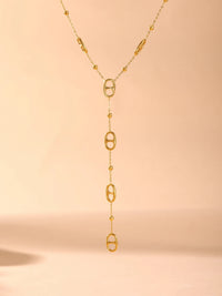 Tab Long Chain Necklace — vista frontale