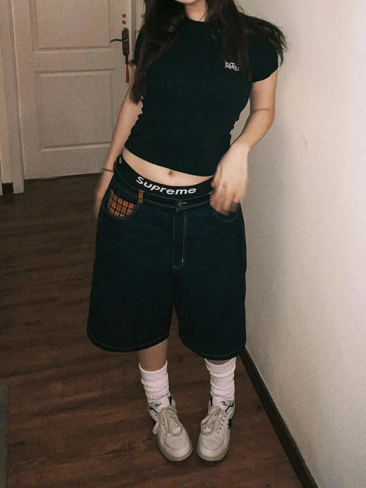 Tartan Patchwork Low Waist Jorts — in alternativa