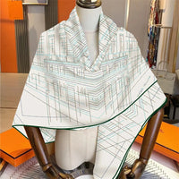 'The Blueprint' Silk Cashmere Square Scarf — dettaglio della stampa