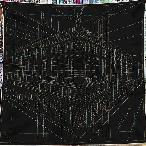 Y2K 'The Blueprint' Silk Cashmere Square Scarf