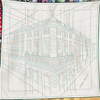 'The Blueprint' Silk Cashmere Square Scarf — vista frontale