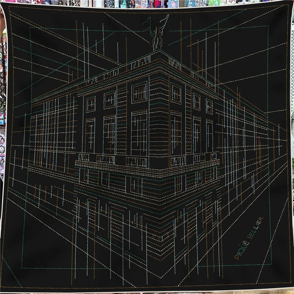'The Blueprint' Silk Cashmere Square Scarf — in alternativa