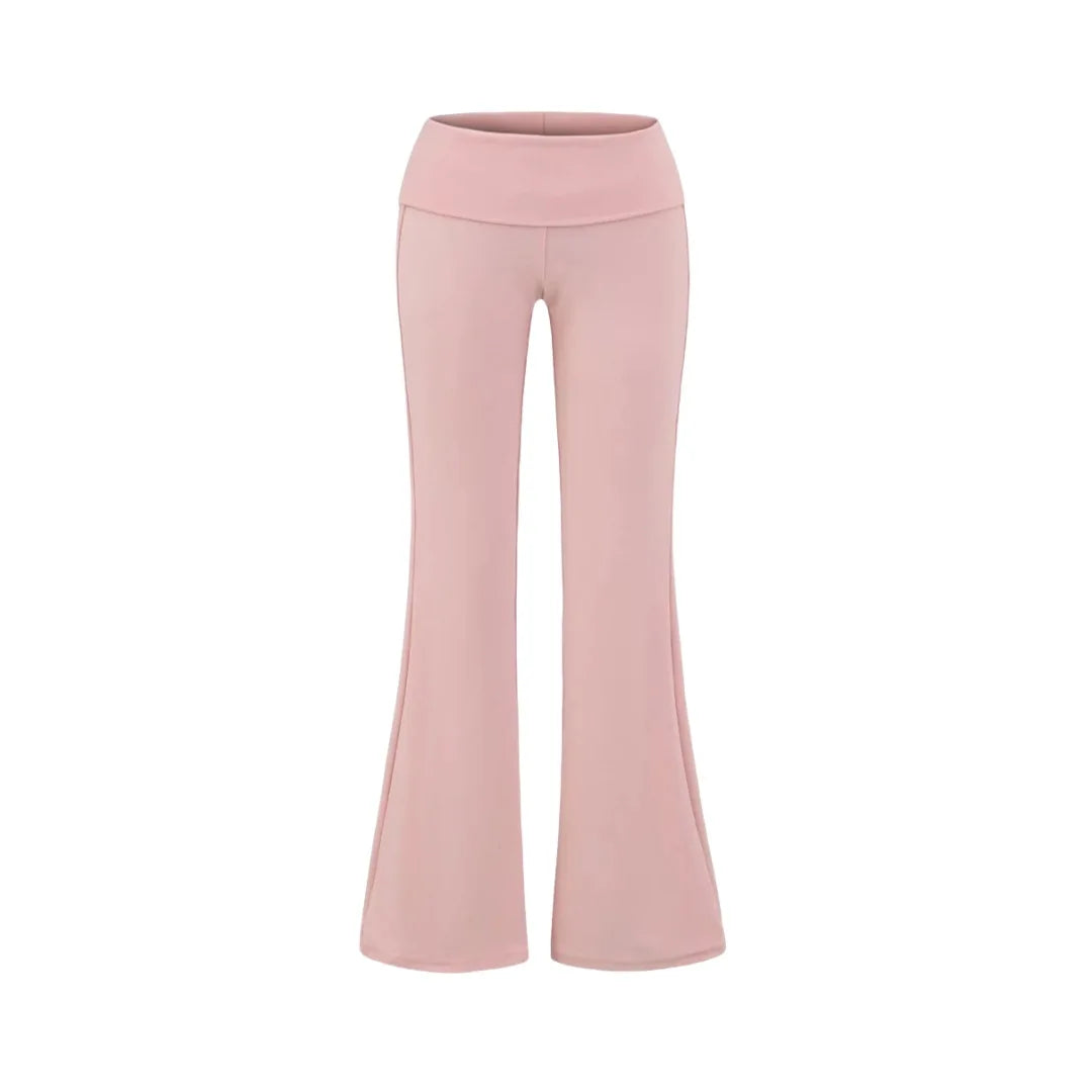 "The Classic" Folded Low Waist Cotton Jersey Flared Sweatpant Joggers Trousers — vista laterale