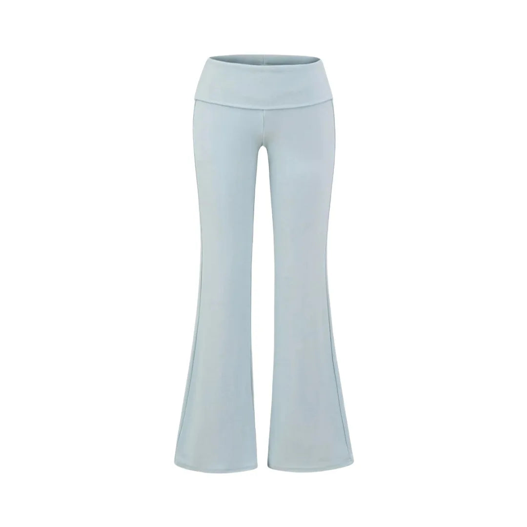 "The Classic" Folded Low Waist Cotton Jersey Flared Sweatpant Joggers Trousers — dettaglio