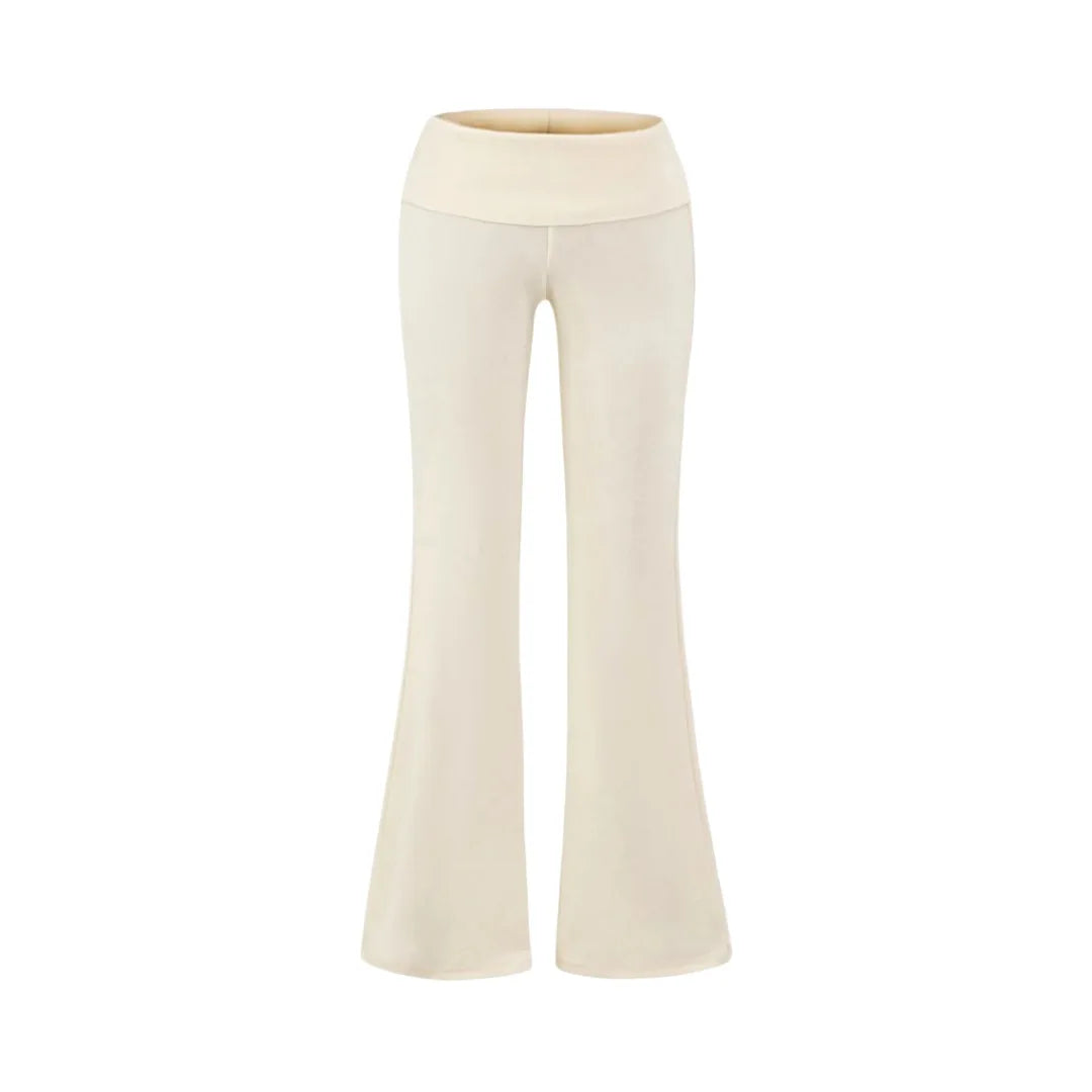 "The Classic" Folded Low Waist Cotton Jersey Flared Sweatpant Joggers Trousers — dettaglio della stampa