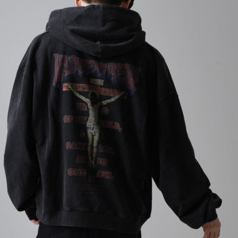 The Savoir Graphic Black Hoodie — vista frontale