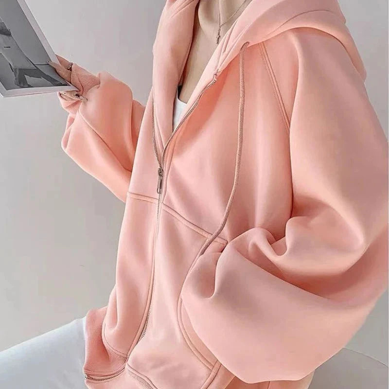 Thin Womens Full Zip Up Hoodie — vista posteriore