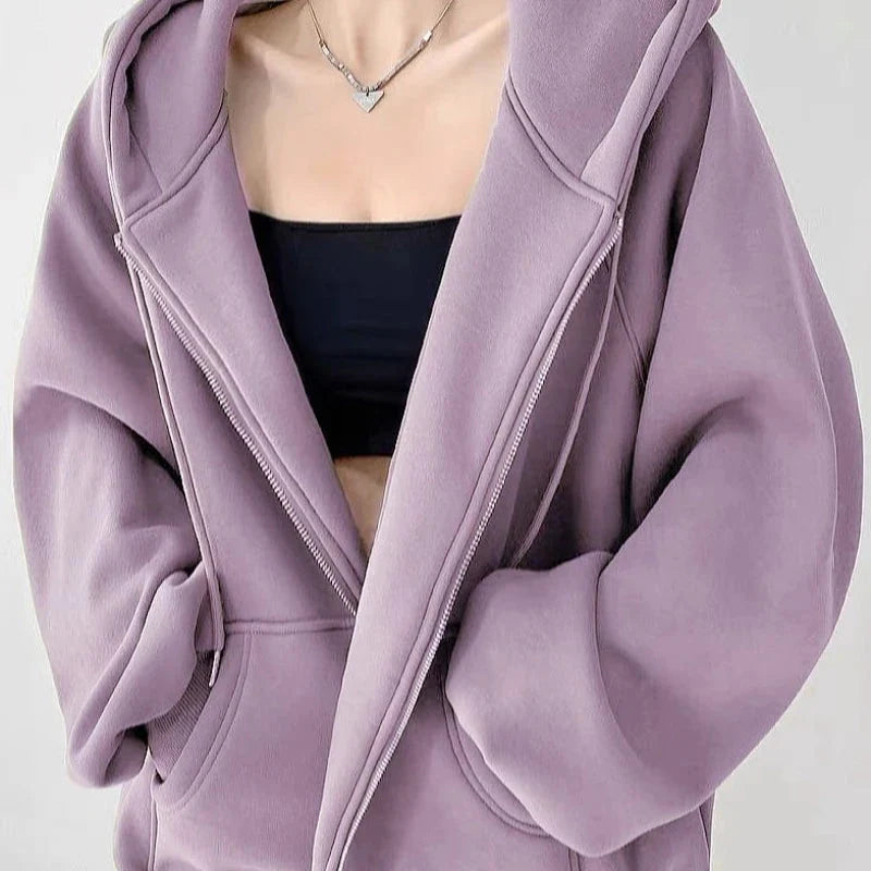 Thin Womens Full Zip Up Hoodie — in alternativa