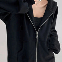 Thin Womens Full Zip Up Hoodie — vista laterale