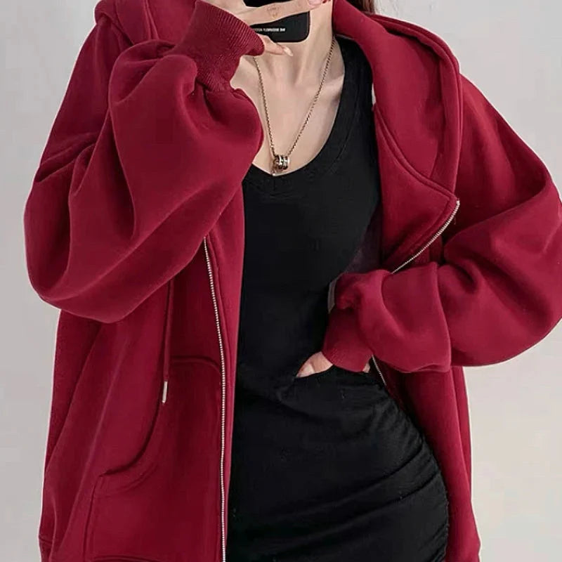 Thin Womens Full Zip Up Hoodie — dettaglio del tessuto