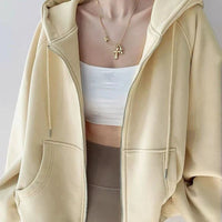 Thin Womens Full Zip Up Hoodie — vista completa