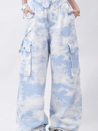 Tie Dyed Wide Leg Cargo Trousers — dettaglio della stampa