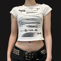 "Tonights the Night" Baby Tee Crop Top — vista frontale