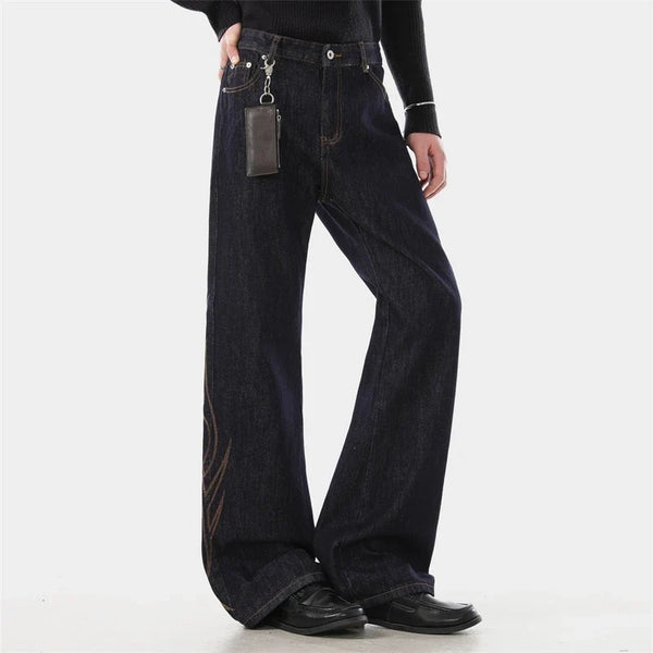 Y2K Totem Embroidered Washed Jeans