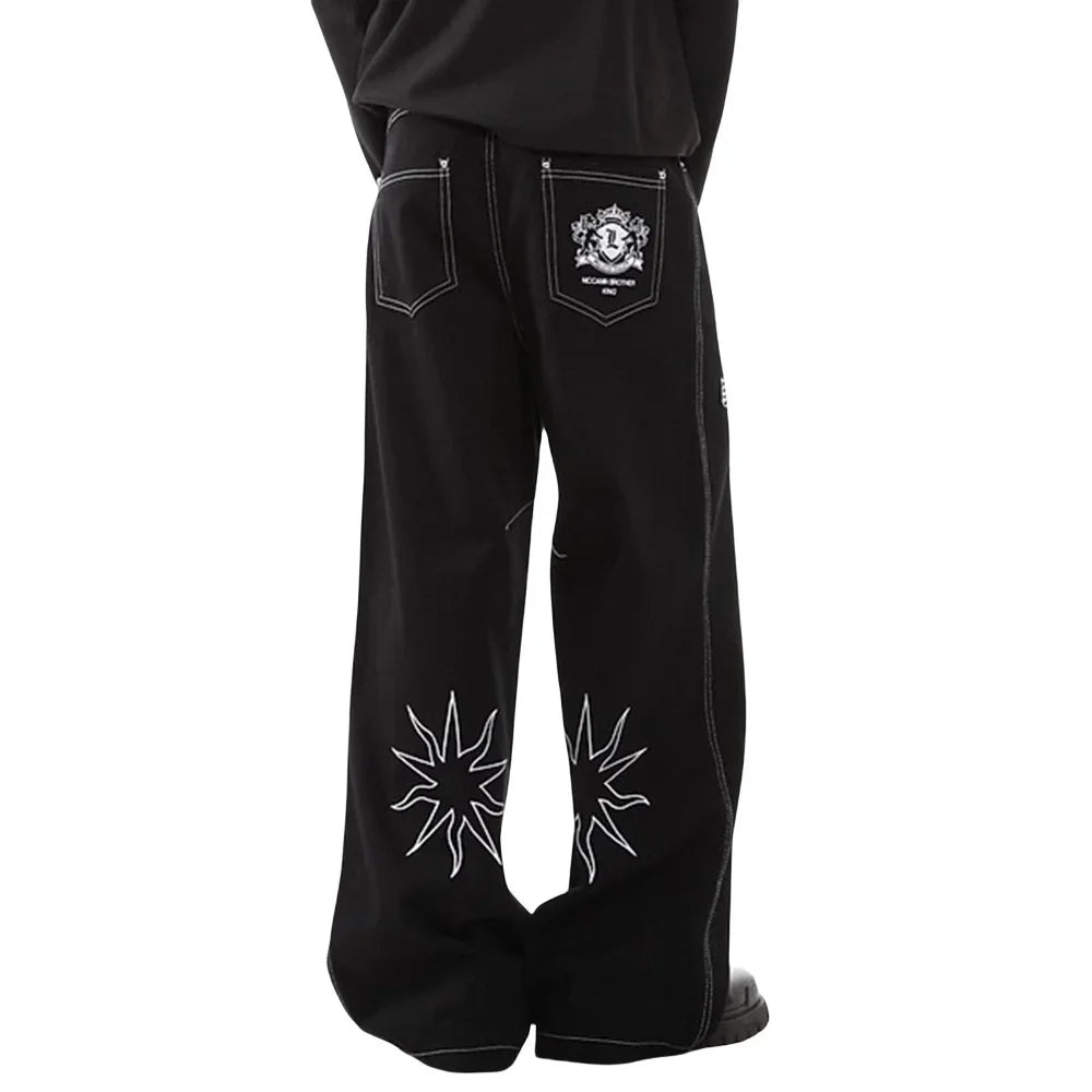 Two Lions Embroidered Graphic Denim Jeans — dettaglio
