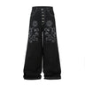 Y2K Two Lions Embroidered Graphic Denim Jeans