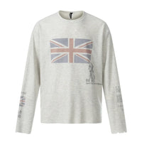 Union Jack Retro Waffle Texture Long Sleeve Top — vista frontale