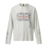 Y2K Union Jack Retro Waffle Texture Long Sleeve Top