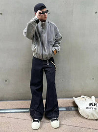 Upside Down Patchwork Zip Up Denim Jacket — in alternativa