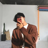 V Neck Knit Baggy Cardigan — dettaglio del tessuto