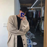V Neck Knit Baggy Cardigan — vista posteriore