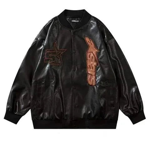 Vintage Astar Moto Leather Jacket — vista posteriore