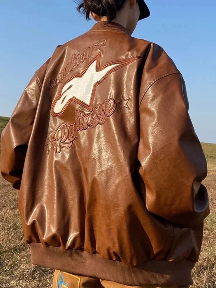 Vintage Astar Moto Leather Jacket — dettaglio