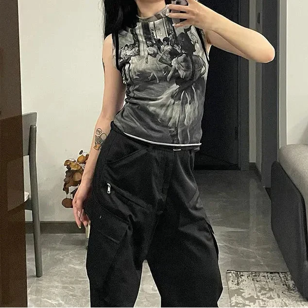 Vintage Ballet Mesh Tank Top — dettaglio della stampa