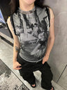 Y2K Vintage Ballet Mesh Tank Top