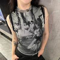 Vintage Ballet Mesh Tank Top — vista posteriore