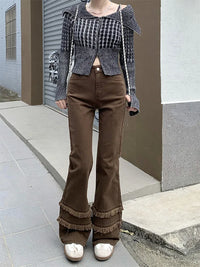 Vintage Brown Slim Stacked Flare Jeans — vista frontale
