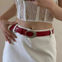 Vintage Crocodile Leather Belt — dettaglio