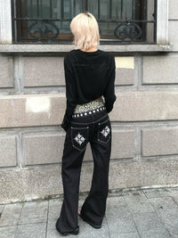 Vintage Gothic Black Long Sleeve Top — in alternativa