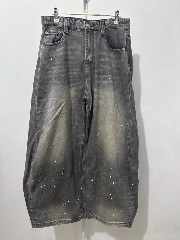 Vintage Heavy Baggy Denim Barrel Jeans — vista frontale